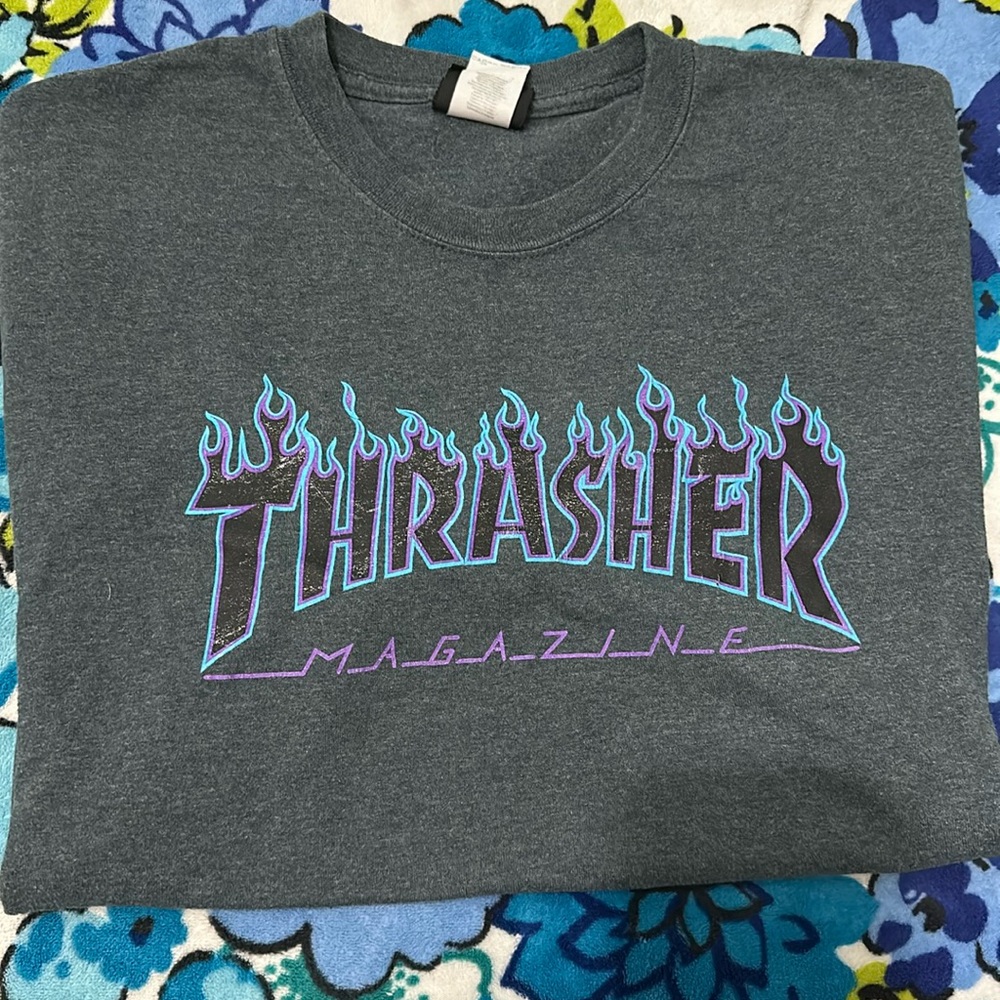 Purple flame Thrasher T-shirt